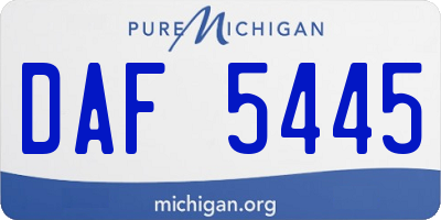 MI license plate DAF5445