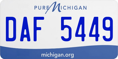 MI license plate DAF5449
