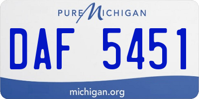 MI license plate DAF5451