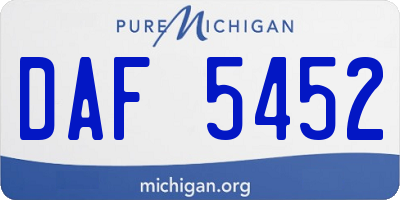 MI license plate DAF5452