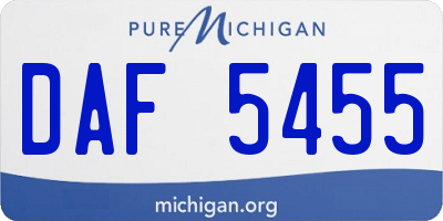 MI license plate DAF5455