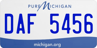 MI license plate DAF5456