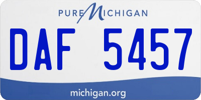 MI license plate DAF5457