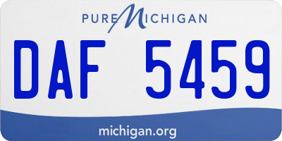 MI license plate DAF5459