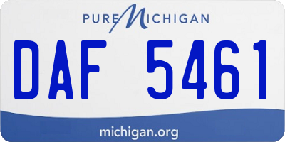 MI license plate DAF5461