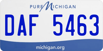 MI license plate DAF5463
