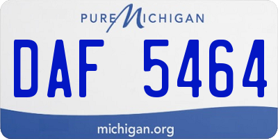 MI license plate DAF5464
