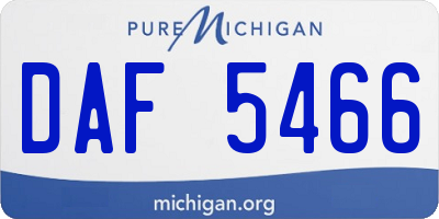 MI license plate DAF5466