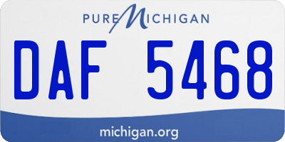 MI license plate DAF5468