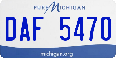 MI license plate DAF5470