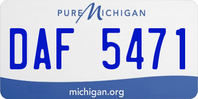 MI license plate DAF5471