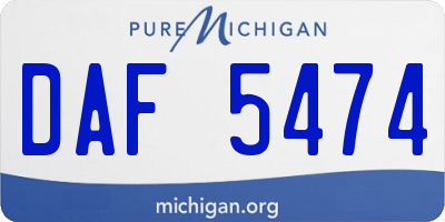 MI license plate DAF5474