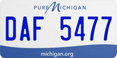 MI license plate DAF5477