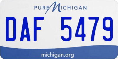 MI license plate DAF5479
