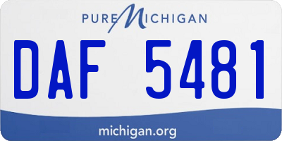 MI license plate DAF5481