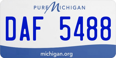 MI license plate DAF5488