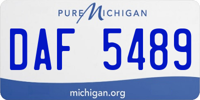 MI license plate DAF5489