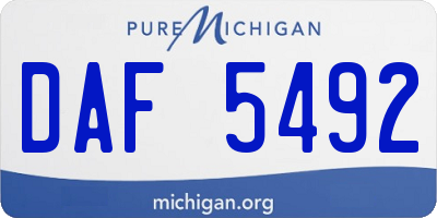 MI license plate DAF5492