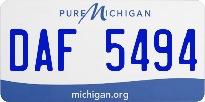 MI license plate DAF5494
