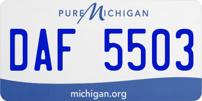 MI license plate DAF5503