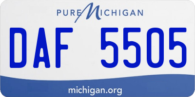 MI license plate DAF5505