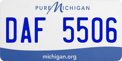 MI license plate DAF5506