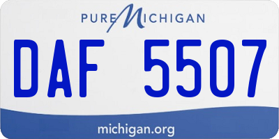 MI license plate DAF5507