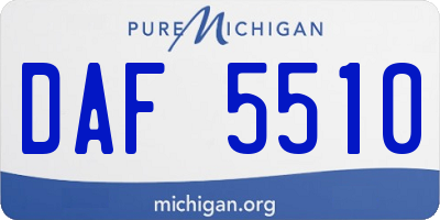 MI license plate DAF5510