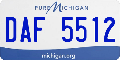 MI license plate DAF5512