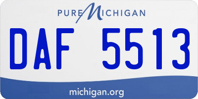 MI license plate DAF5513