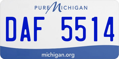 MI license plate DAF5514