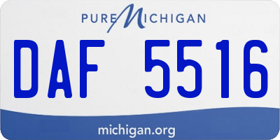 MI license plate DAF5516