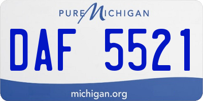 MI license plate DAF5521