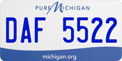 MI license plate DAF5522