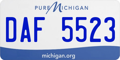 MI license plate DAF5523
