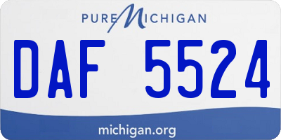 MI license plate DAF5524
