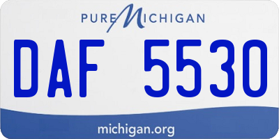 MI license plate DAF5530