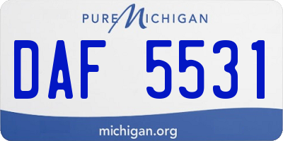 MI license plate DAF5531