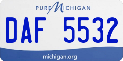 MI license plate DAF5532