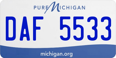 MI license plate DAF5533