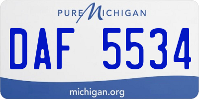 MI license plate DAF5534