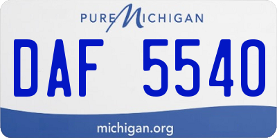 MI license plate DAF5540