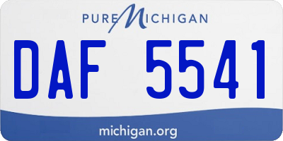 MI license plate DAF5541
