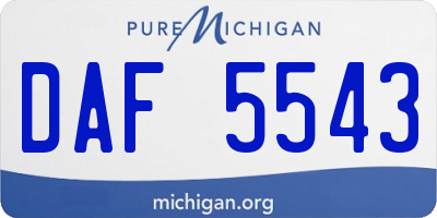 MI license plate DAF5543