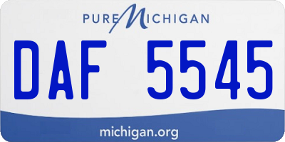 MI license plate DAF5545