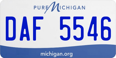 MI license plate DAF5546