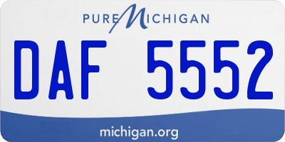 MI license plate DAF5552