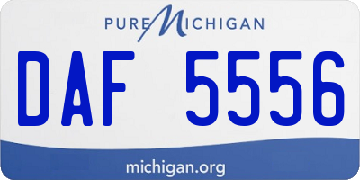 MI license plate DAF5556