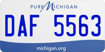 MI license plate DAF5563