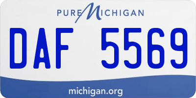 MI license plate DAF5569